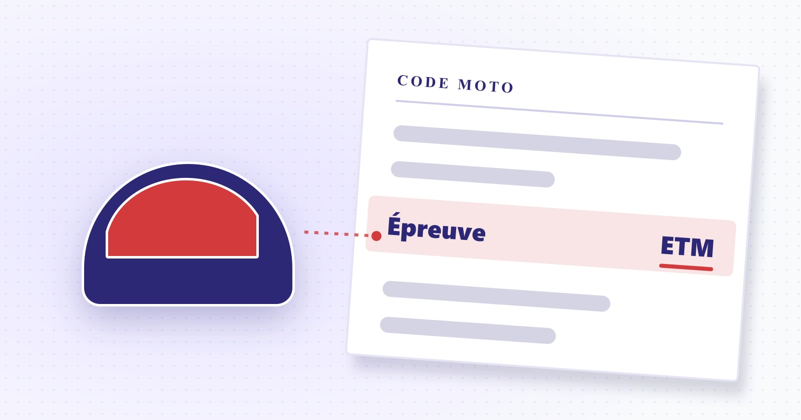 Illustration éditoriale : épreuve — ETM. Rubrique Code de la route.