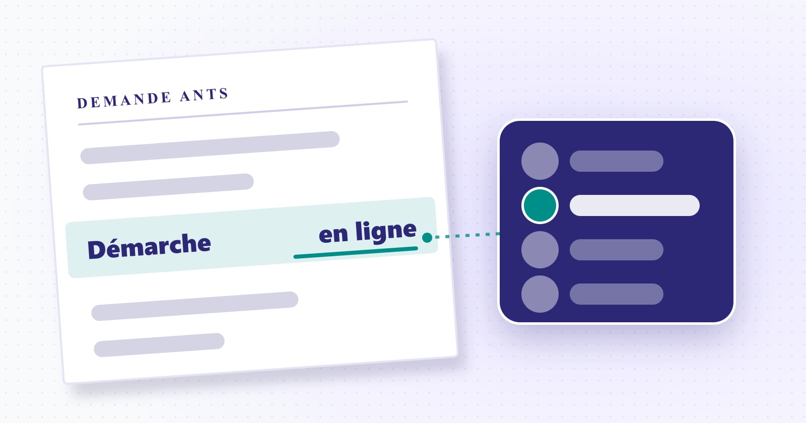 Illustration éditoriale : démarche — en ligne. Rubrique Inscription et NEPH.