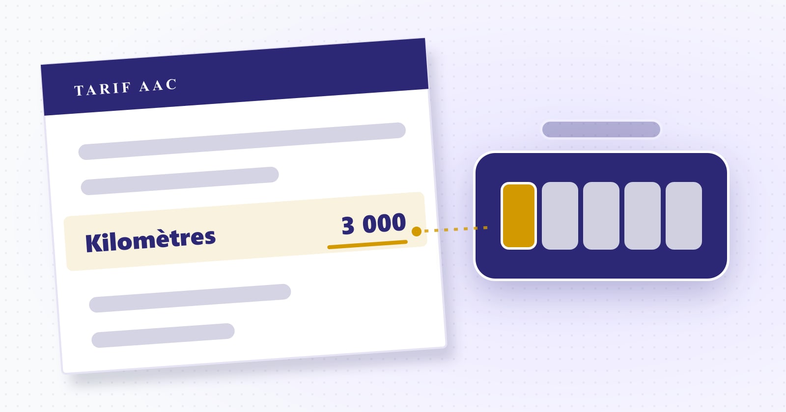 Illustration éditoriale : kilomètres — 3 000. Rubrique Conduite accompagnée.