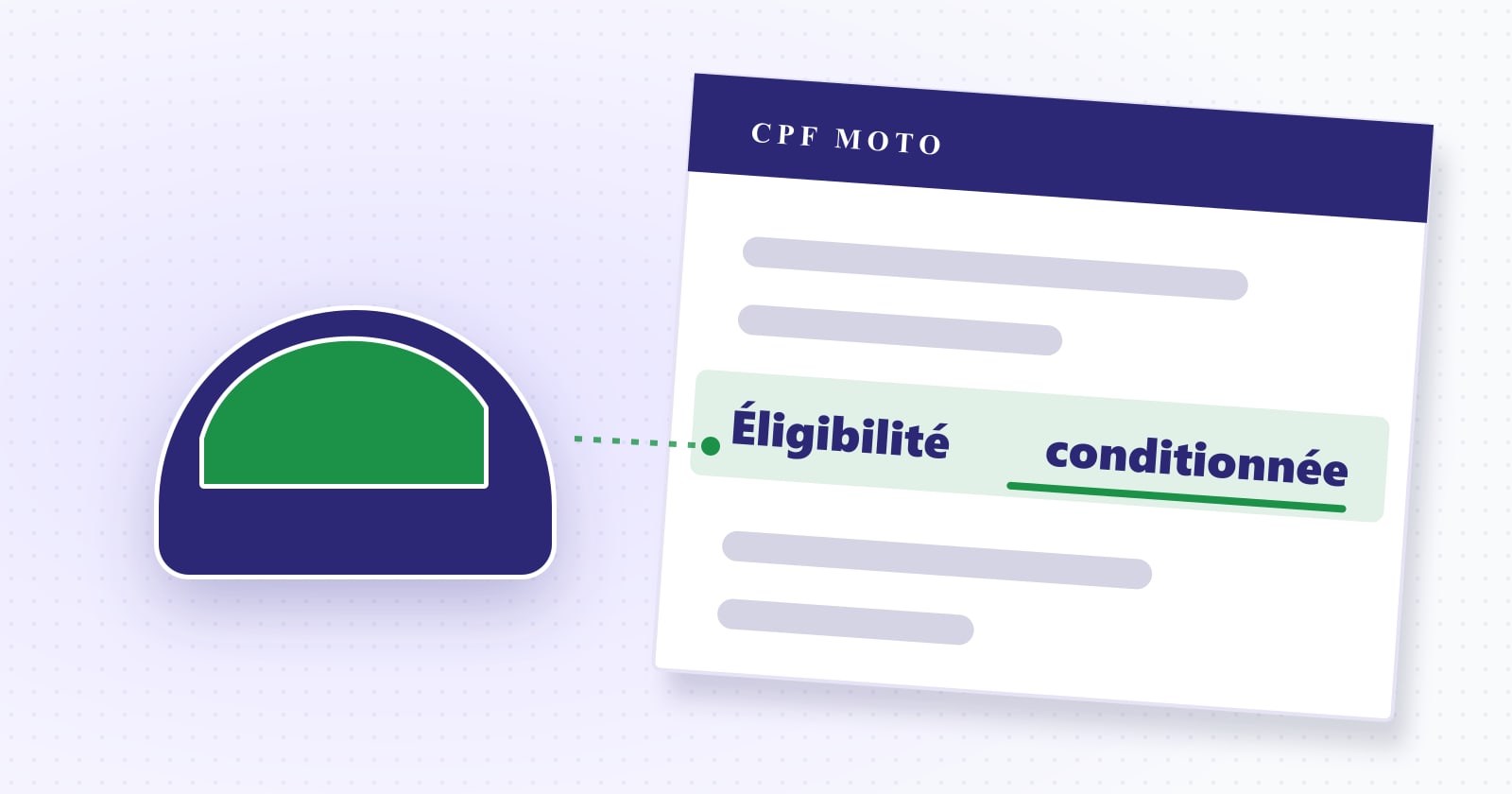 Illustration éditoriale : éligibilité — conditionnée. Rubrique Financement et CPF.