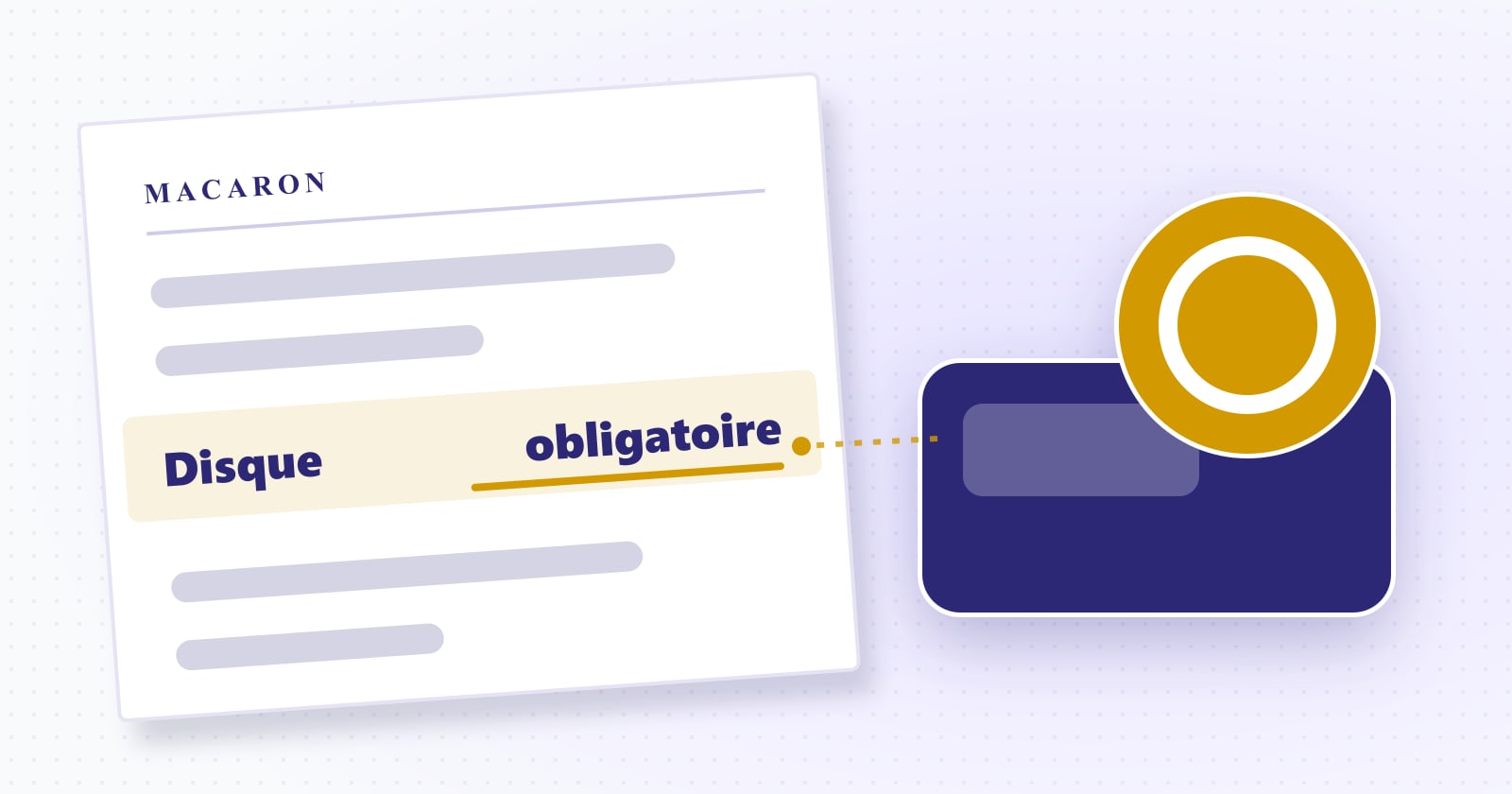 Illustration éditoriale : disque — obligatoire. Rubrique Conduite accompagnée.