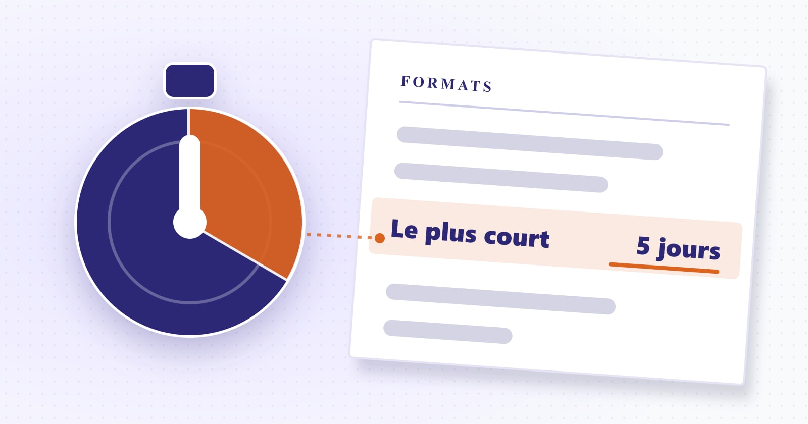 Illustration éditoriale : le plus court — 5 jours. Rubrique Permis accéléré.