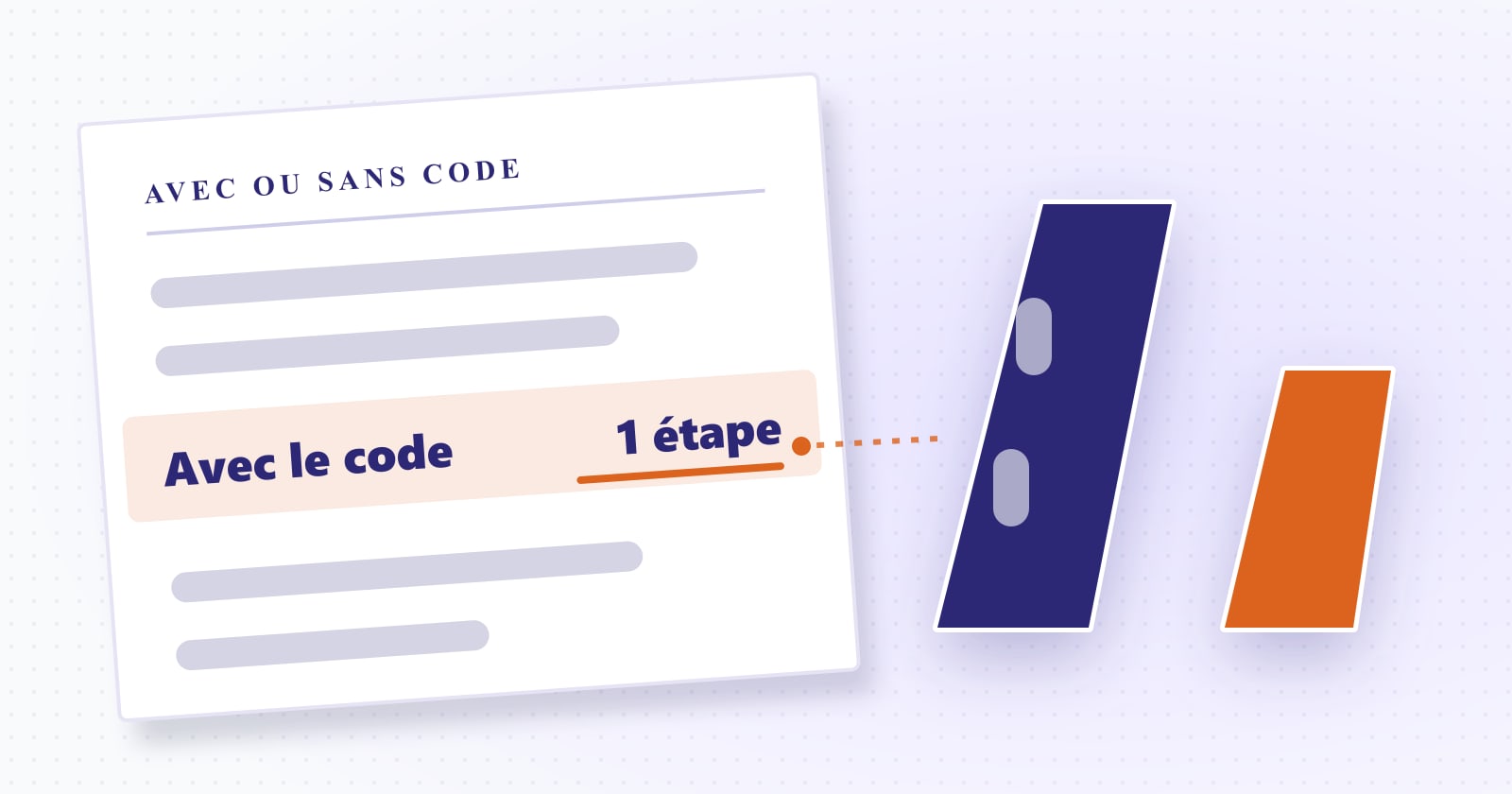Illustration éditoriale : avec le code — 1 étape. Rubrique Permis accéléré.