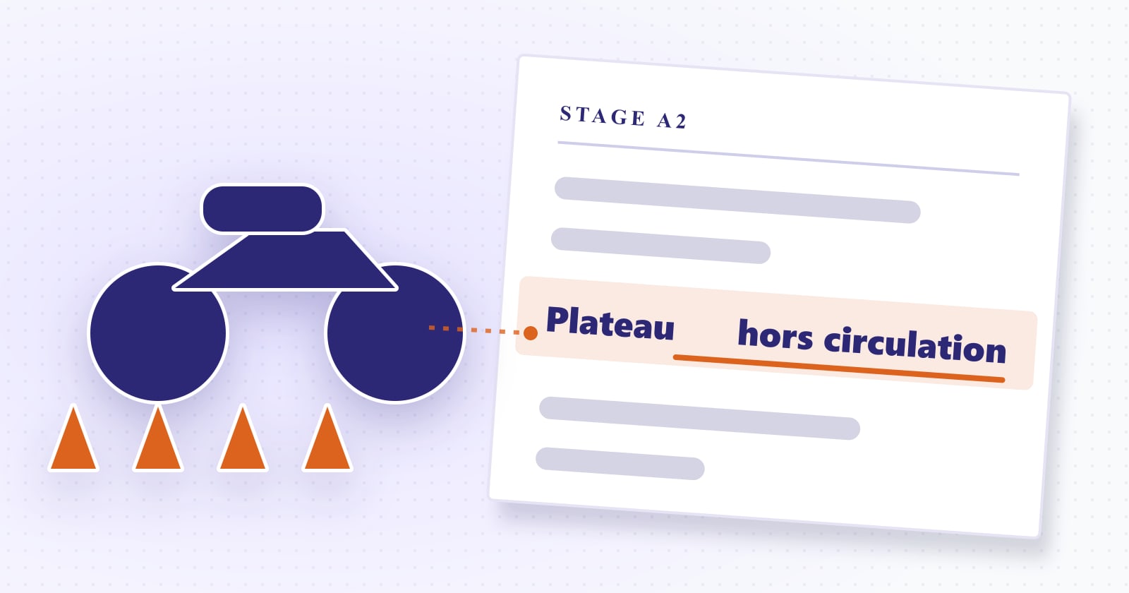 Illustration éditoriale : plateau — hors circulation. Rubrique Permis accéléré.