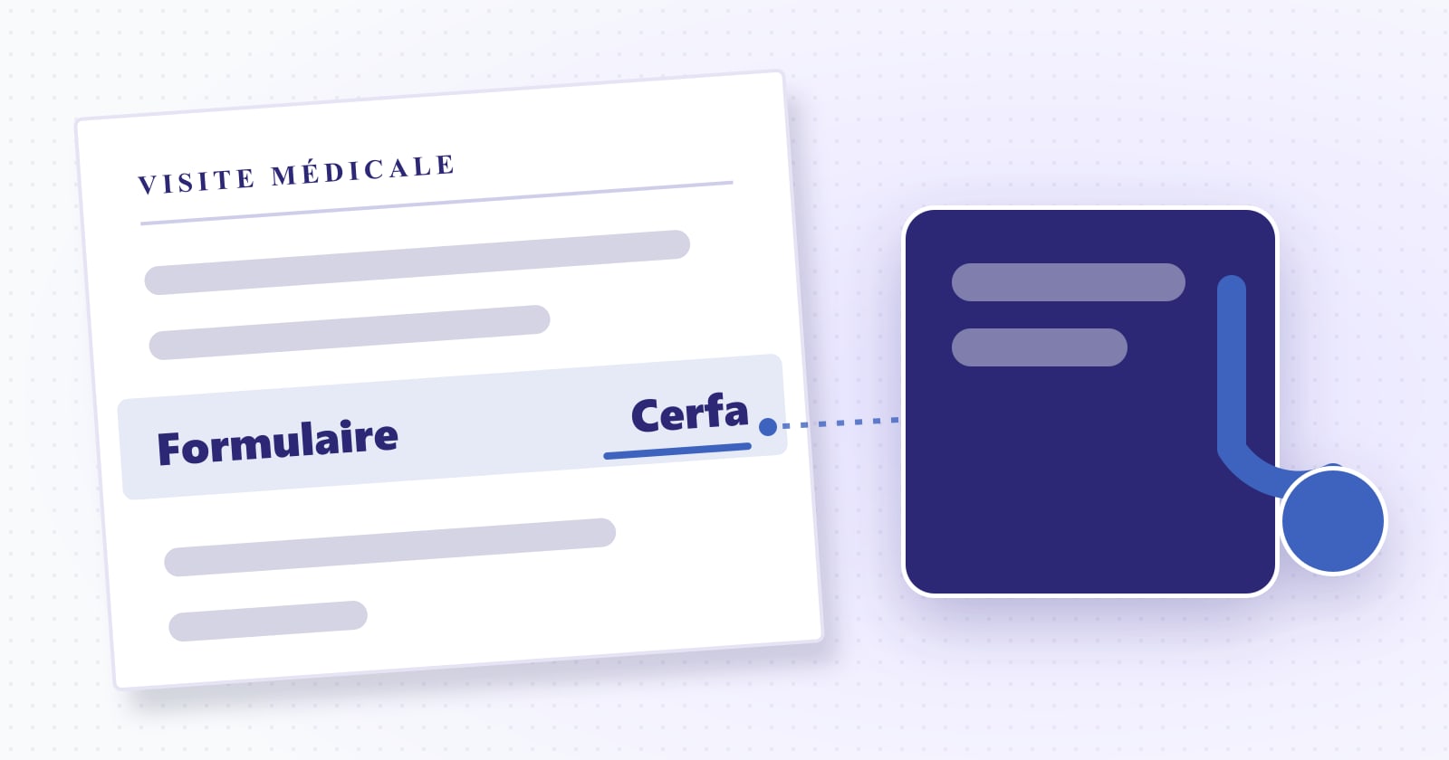 Illustration éditoriale : formulaire — Cerfa. Rubrique Démarches ANTS.